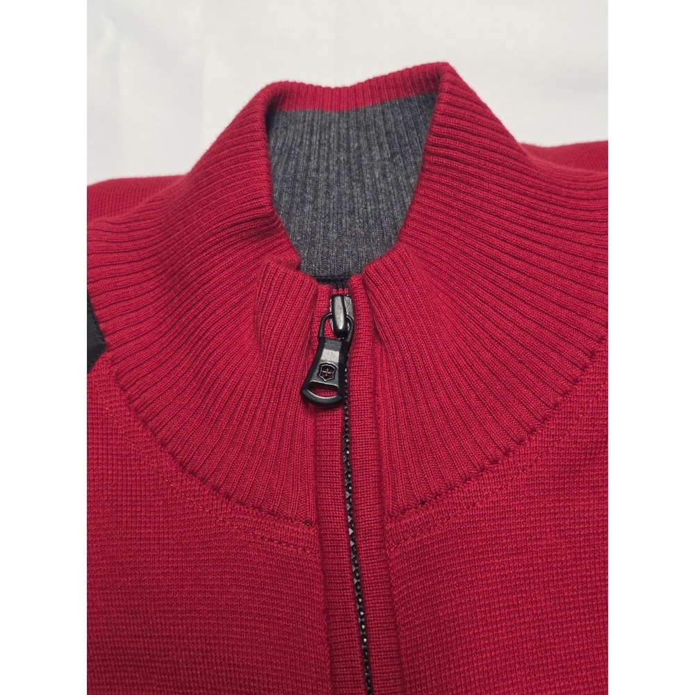 Victorinox Mahale Cardigan Swiss Army Sweater Mens Large Knit Mock Neck Full Zip - Picture 5 of 7
